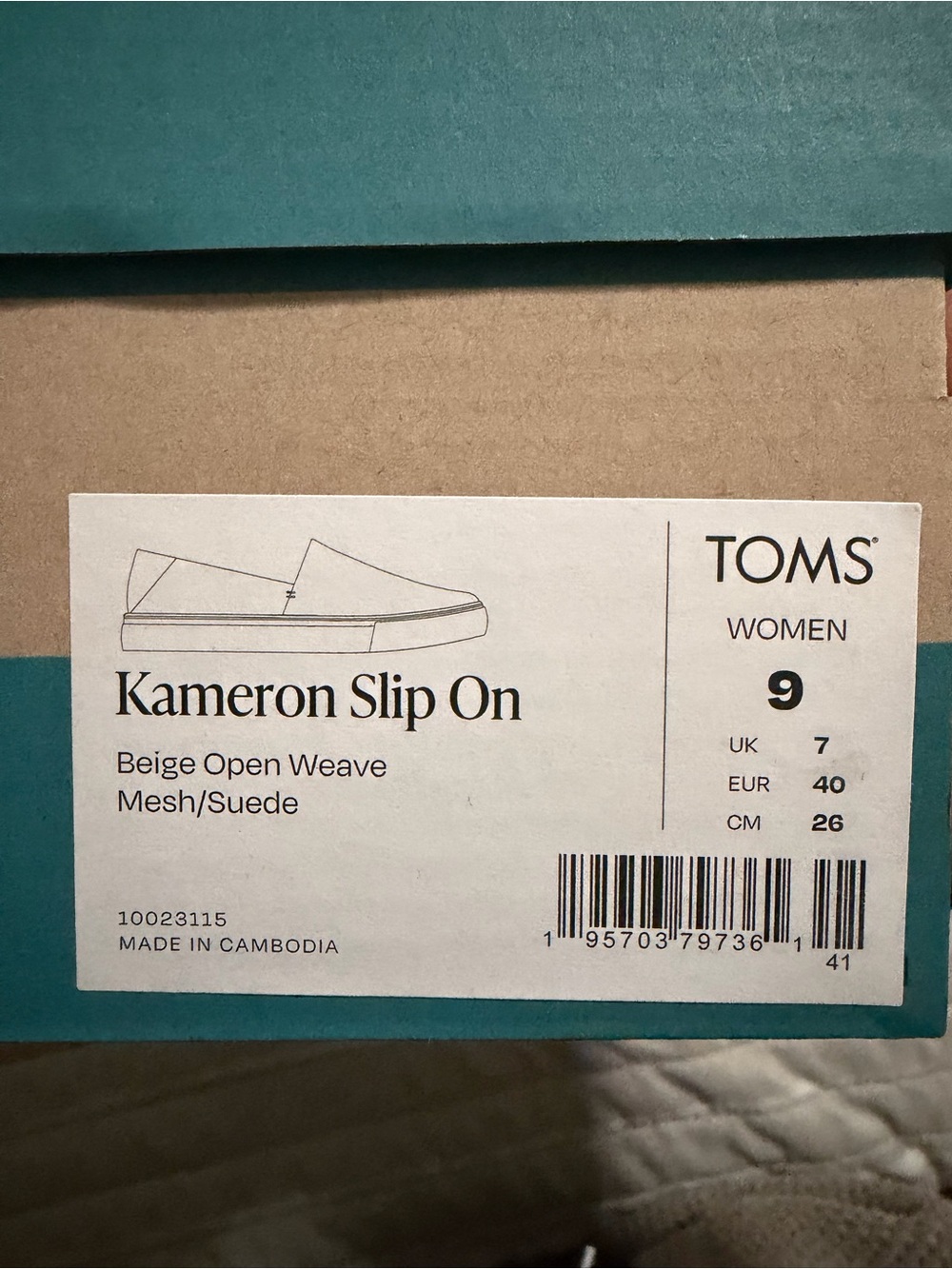 TOMS Kameron Slip-On Women’s Shoes in Beige Open Weave